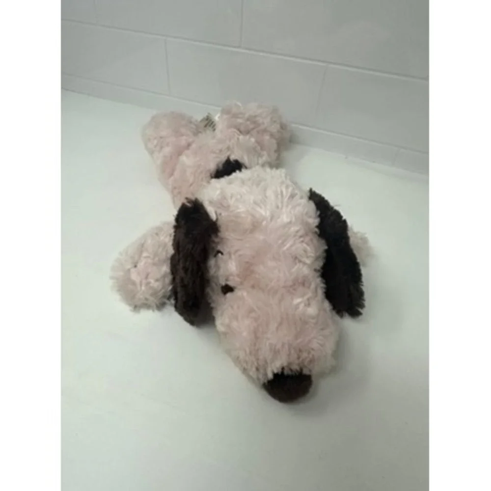 Hallmark Peanuts Snoopy Plush Pink Textured Faux Fur Brown Ears Exclusive 11